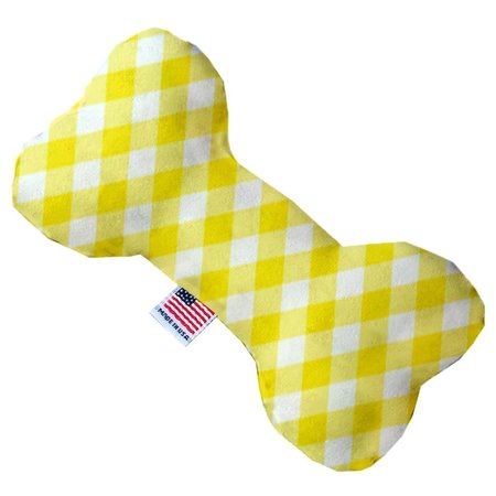 PET PAL Yellow Plaid Canvas Bone Dog Toy - 6 in. PE2464418